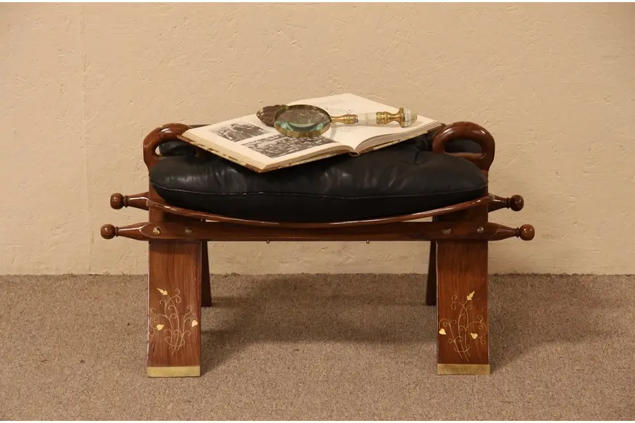 Photo of Leather Camel Saddle, Bench or Stool