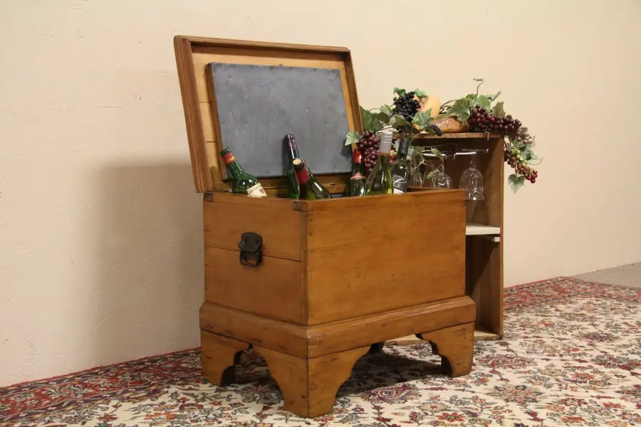 Photo of Country Pine 1840 Antique Wine Cellarette Cooler