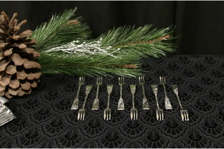 Photo of Set of 10 Sterling Silver 1885 Patent Seafood Appetizer or Lemon Forks