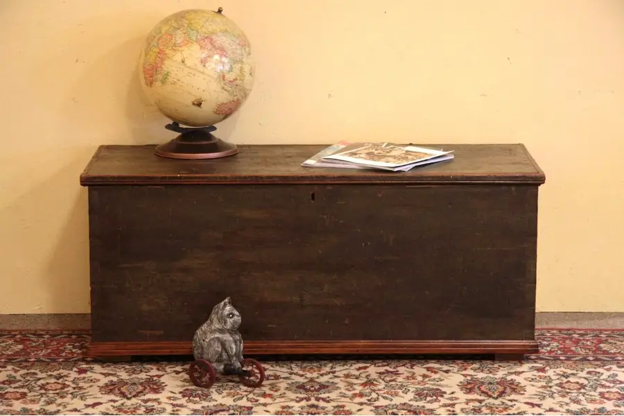 Photo of Country Pine Painted Immigrant Trunk Blanket Chest