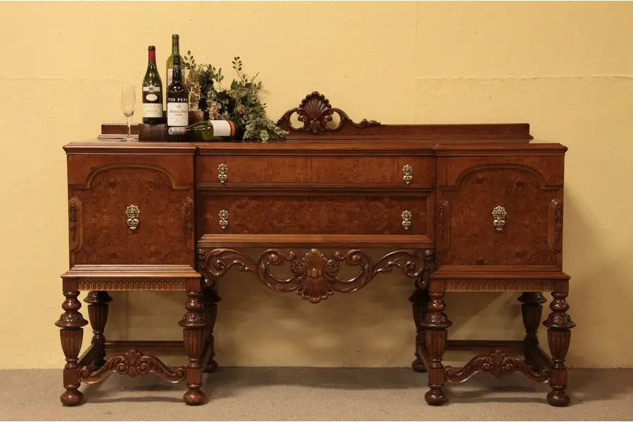 Photo of Tudor Antique Carved Sideboard Buffet