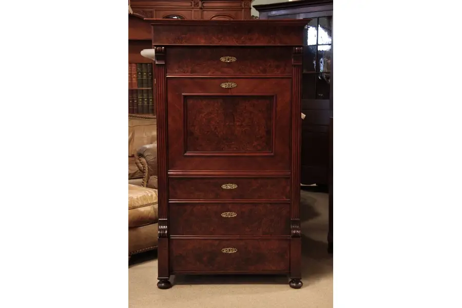 Photo of Victorian Desk with Marquetry Interior