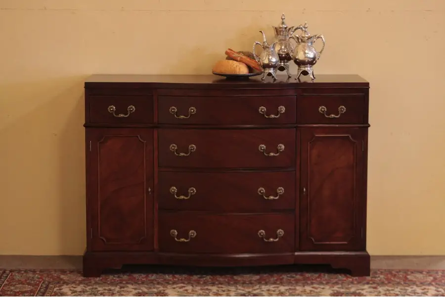 Photo of Federal Mahogany Bow Front Sideboard Buffet