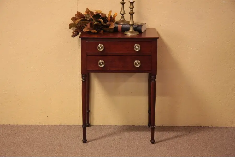 Photo of New England Cherry Sheraton 2 Drawer Table