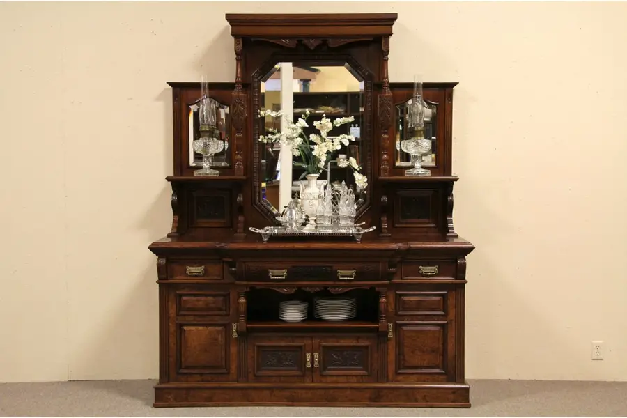Photo of Sideboard, Server or Backbar, Beveled Mirrors