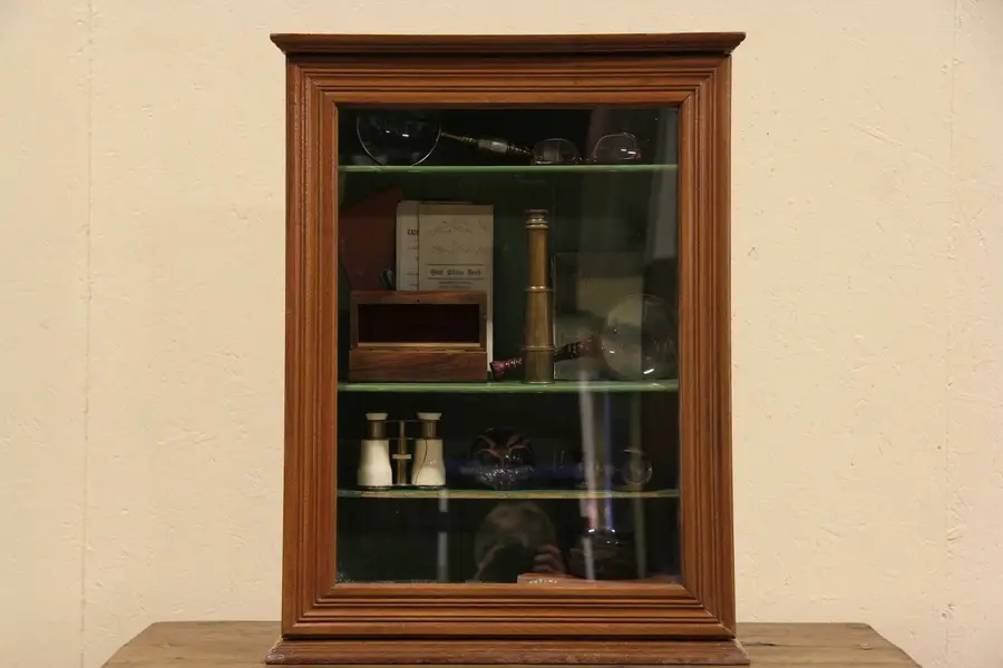 Photo of Countertop 1900 Antique Showcase or Display Cabinet, Glass Door