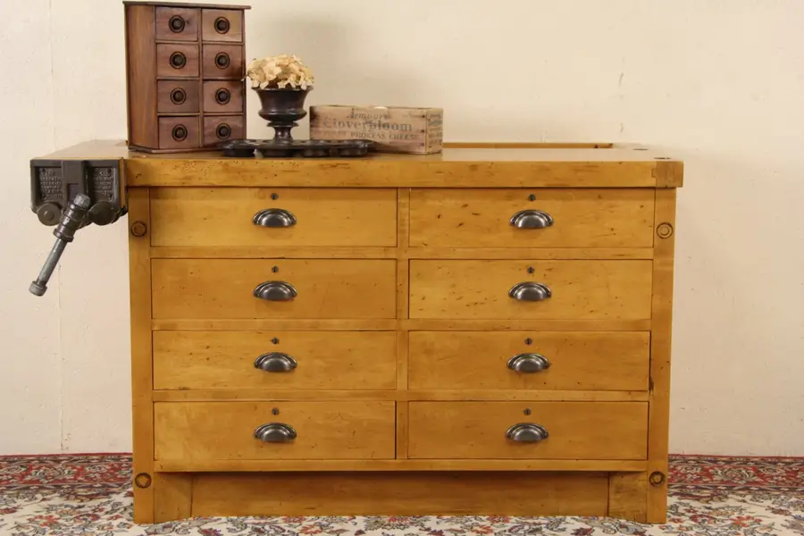 Photo of Work Bench or Antique 1925 Counter, Maple Kitchen Island