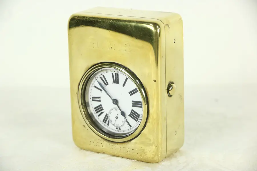 Photo of Railroad Pocket Watch, Brass Wall Mount Case Dated 1898