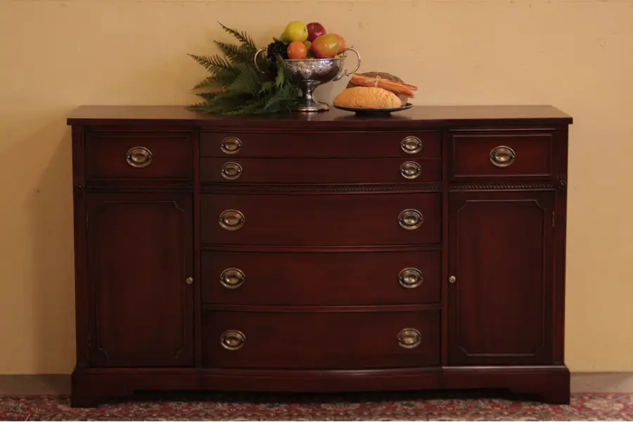 Photo of Traditional Bow Front Mahogany Sideboard Buffet