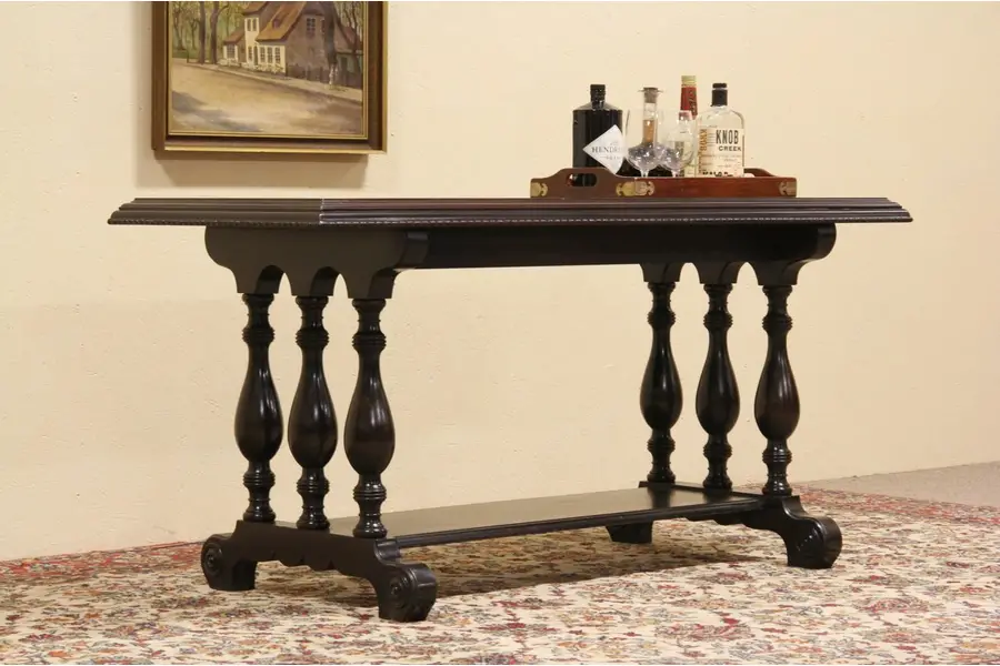 Photo of Mahogany Antique 1920's Sofa, Hall or Entry Console Table