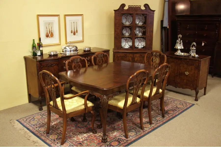 Photo of Romweber Carved Burl 10 Pc. Dining Set, 10'8" Table