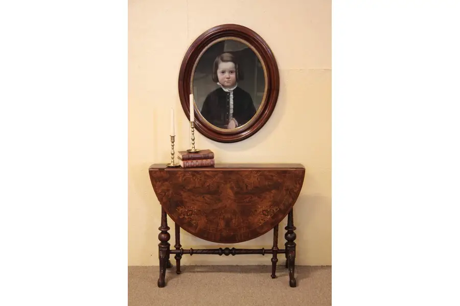 Photo of Victorian Marquetry Oval Gateleg Game or Tea Table