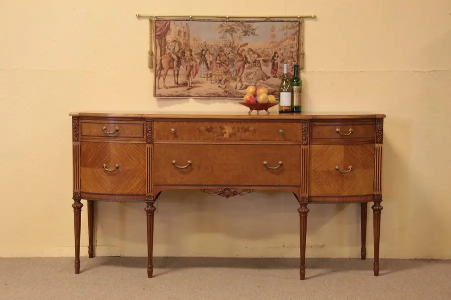 Photo of Antique Satinwood Sideboard with Marquetry Inlay