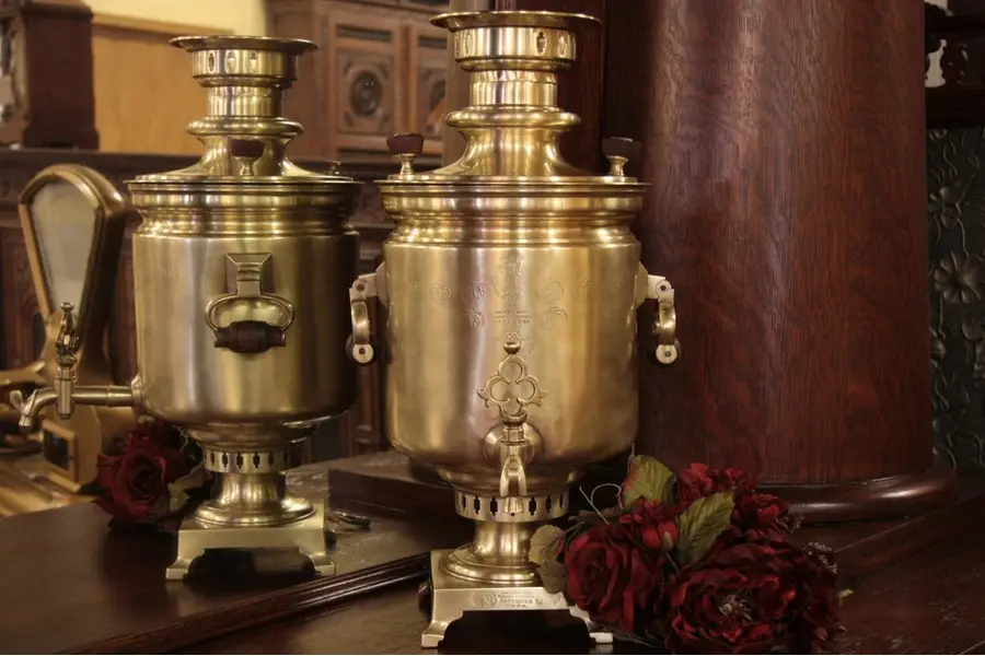 Photo of Brass Russian Antique Samovar Tea Kettle