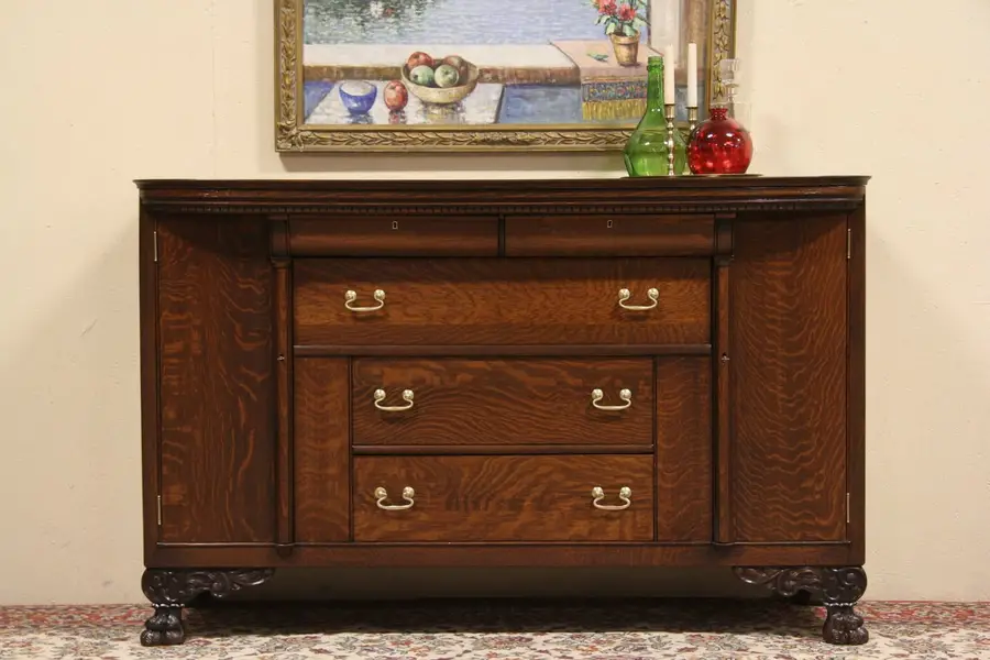Photo of Oak 1900 Server, Sideboard, Back Bar or Wide TV Console