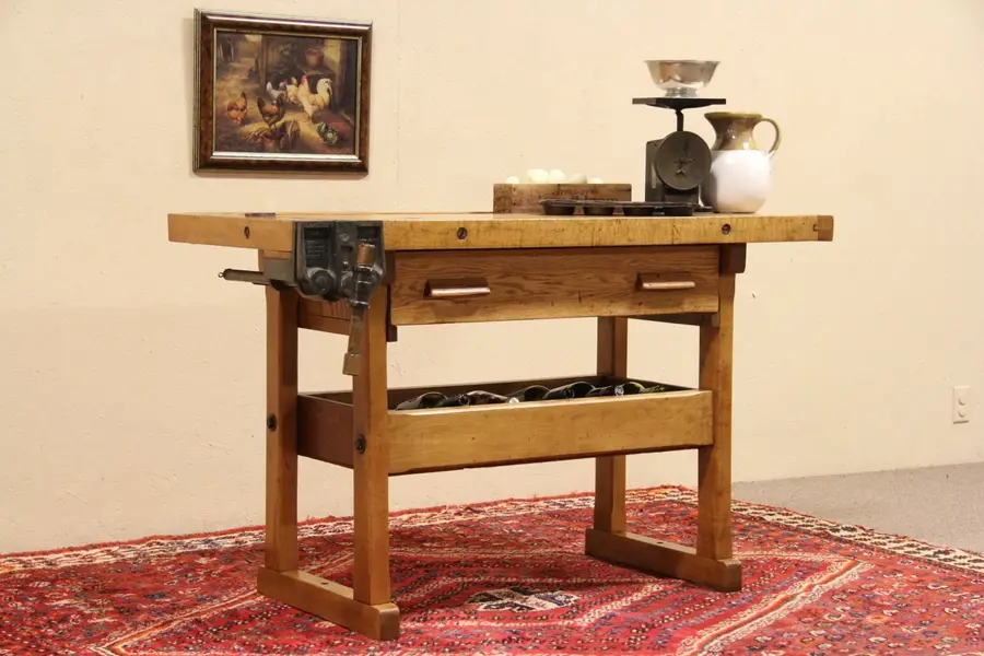 Photo of Carpenter Workbench Kitchen Island or Wine Tasting Table