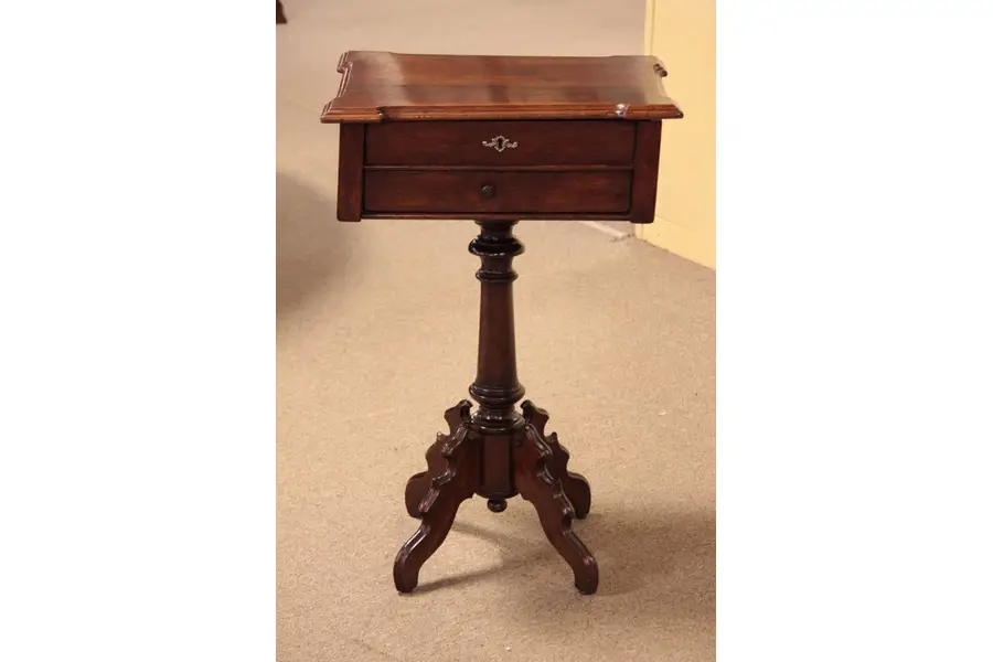 Photo of Victorian Antique Walnut Sewing Stand or Table