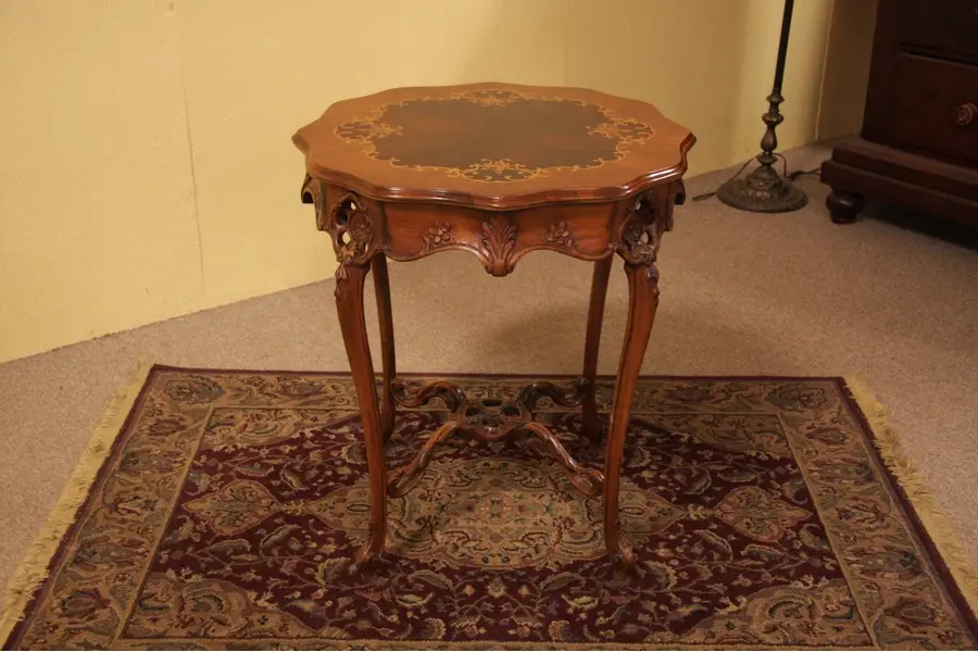 Photo of Marquetry 1920's Lamp or Occasional Table