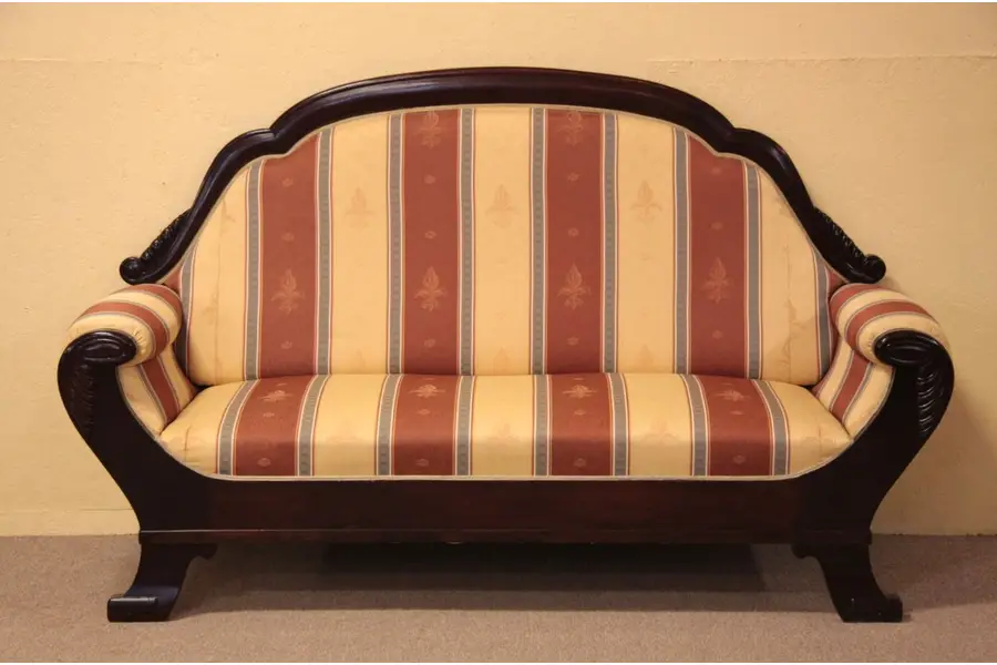 Photo of Carved Antique Biedermeier or Empire Sofa