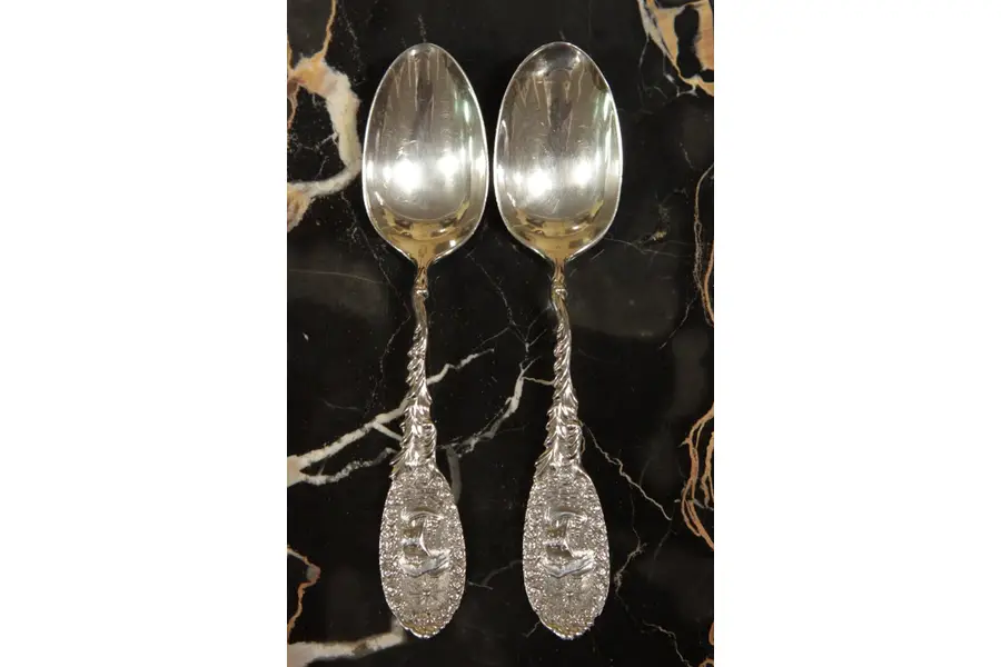 Photo of Pair of Silver Anniversary Tea Spoons