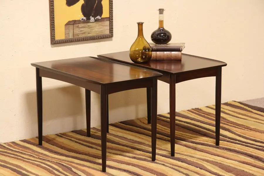 Photo of Midcentury Danish Modern Pair of Rosewood End Tables