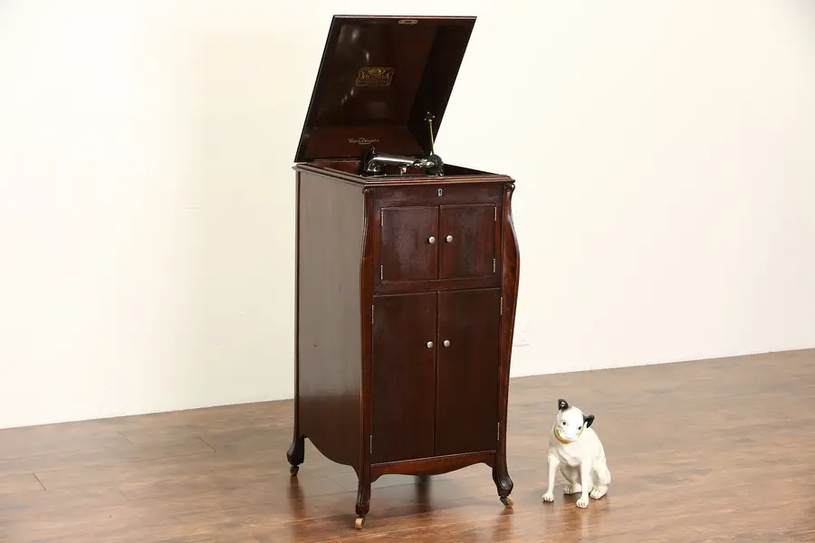 Photo of Victor 1920 Mahogany Victrola Wind Up Record Player Phonograph Model VV-XI