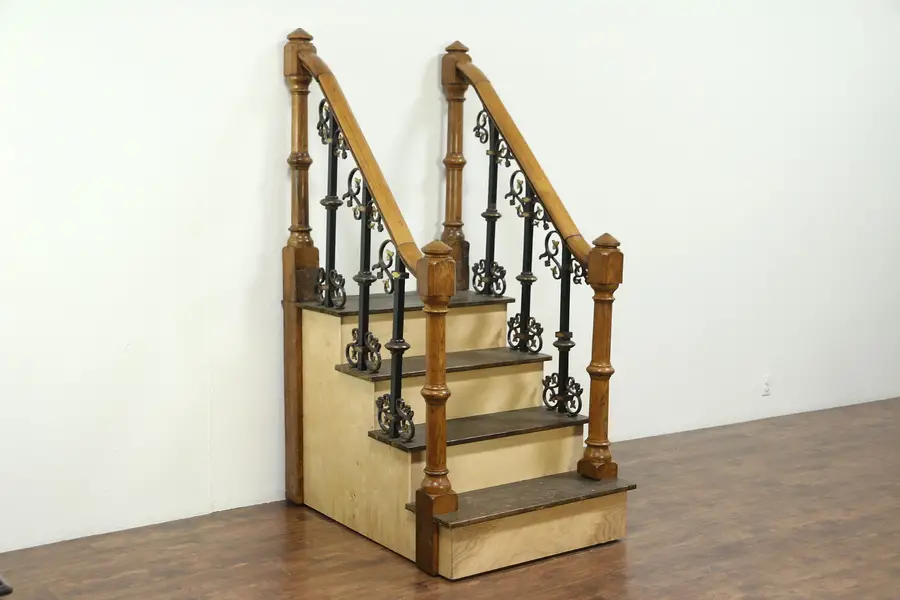 Photo of Architectural Salvage Antique Oak & Iron Staircase, England, Photographer Prop