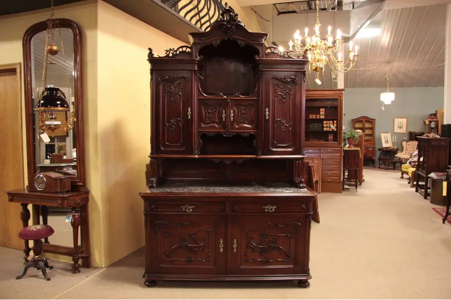 Photo of Antique French Carved Walnut Sideboard or Cabinet