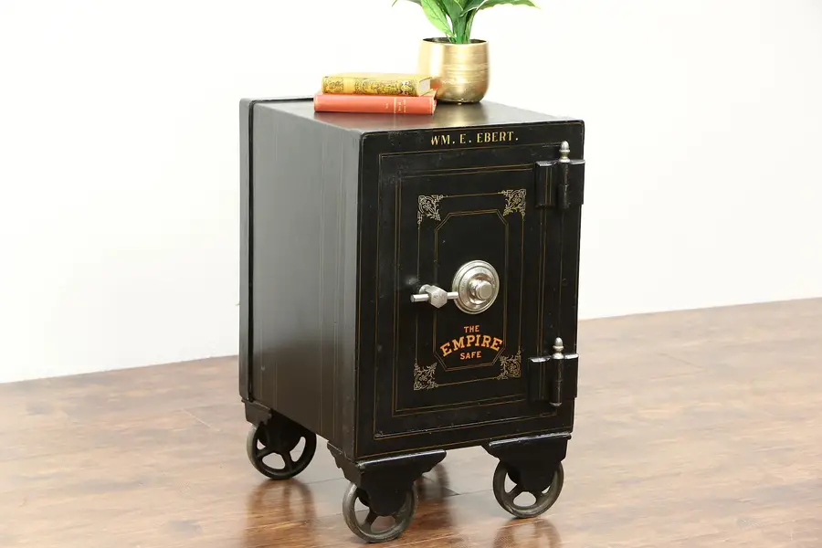 Photo of Empire signed Antique 1890's Iron Safe with Combination Lock
