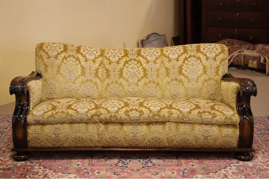 Photo of Art Deco Sofa, Carved Frame