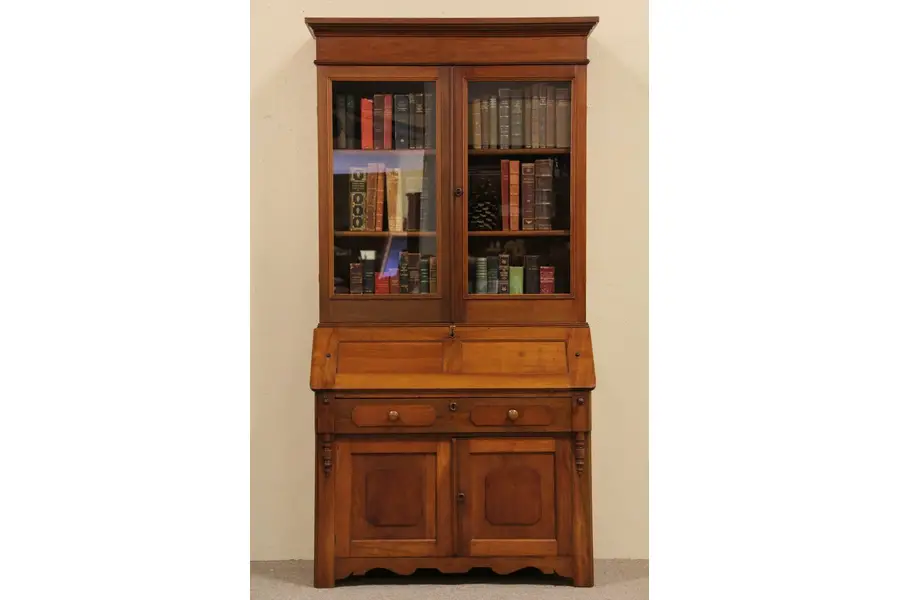 Photo of Country Secretary Desk & Bookcase, 1880's