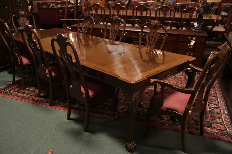Photo of Henredon Chippendale Dining Set 8 Chairs 10'4" Table