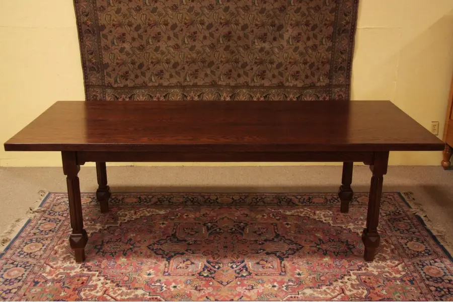 Photo of 7'8" Oak Victorian Library or Dining Table