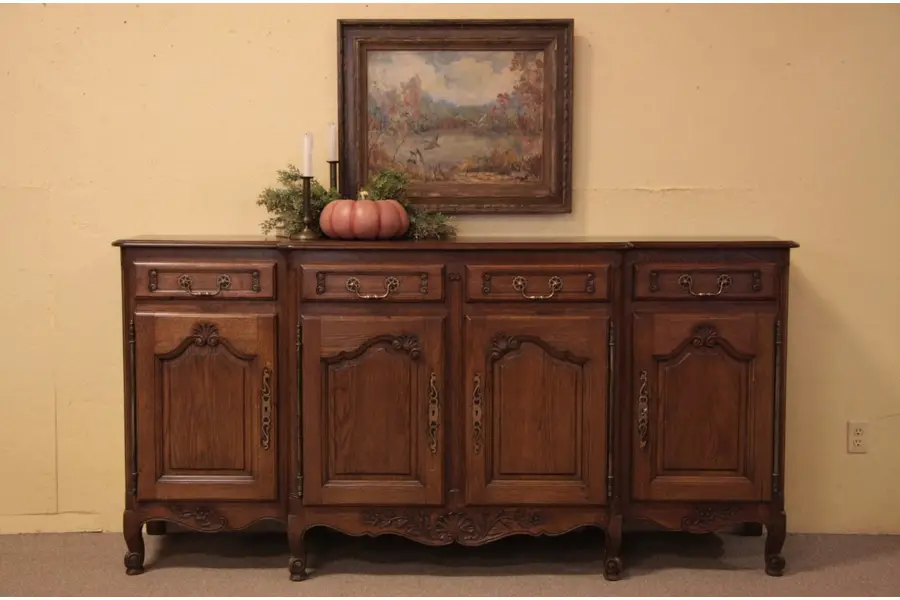 Photo of Country French Carved Sideboard, Server or Buffet
