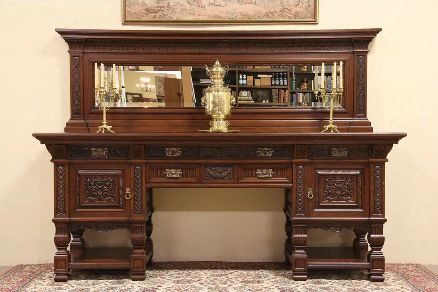 Photo of Gillows of Lancaster Oak Back Bar Server