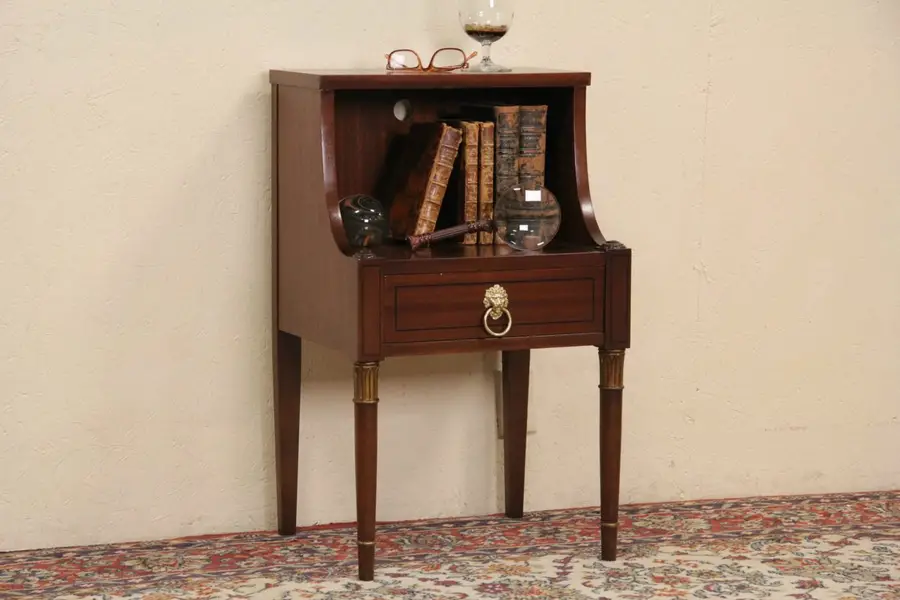 Photo of R Way Signed 1940's Vintage Nightstand, End or Telephone Table