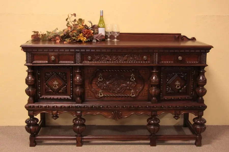 Photo of Renaissance Antique Carved Oak Sideboard