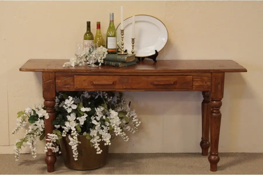 Photo of Country Pine Antique Sofa, Kitchen or Work Table