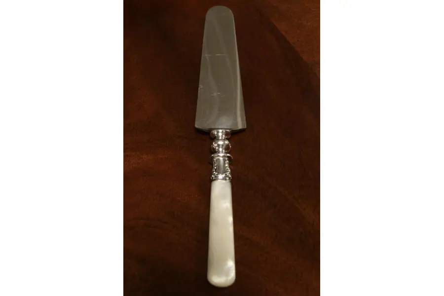Photo of Pearl Handle Antique 1900 Silver Cake or Torte Server