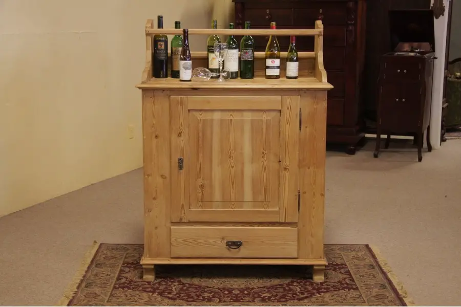 Photo of Pine Sideboard or Hutch with Plate Rail