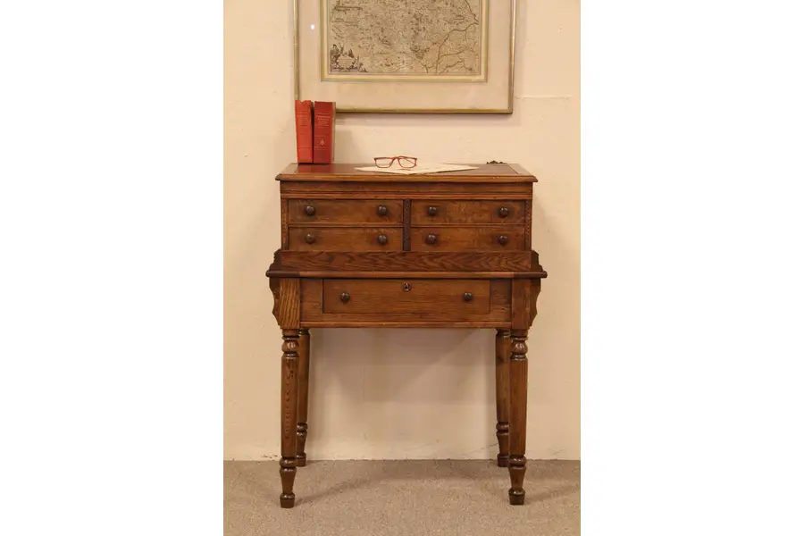 Photo of Clark Antique Oak Spool Cabinet & Base