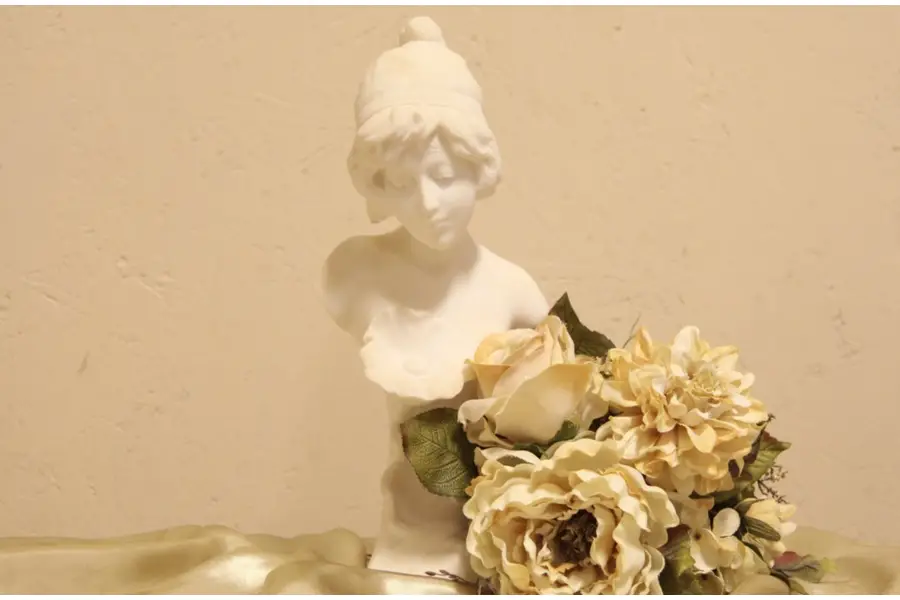 Photo of Sappho of Lesbos Statue,1900 Antique Signed Koevu? Marble Bust,