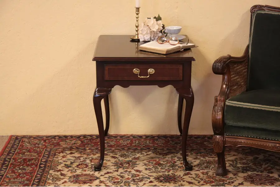 Photo of Mahogany End or Lamp Table, signed Councill