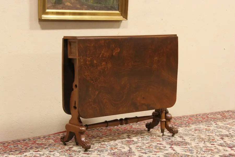 Photo of Gateleg 1870 English Antique Sofa or Breakfast Dining Table