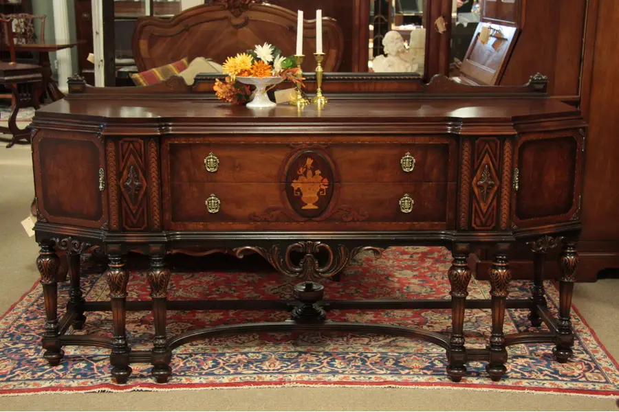 Photo of Sideboard Buffet English Tudor with Inlaid Marquetry