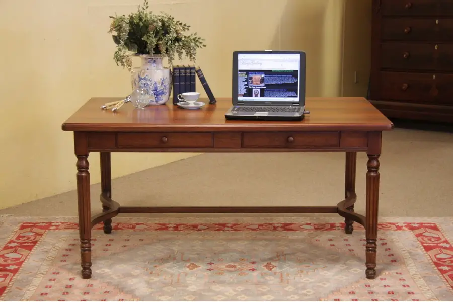 Photo of Writing Desk or 5' Antique Library Table