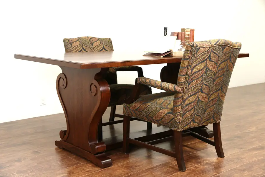 Photo of Library, Conference or Dining Table, Walnut Signed Stow Davis 1930's
