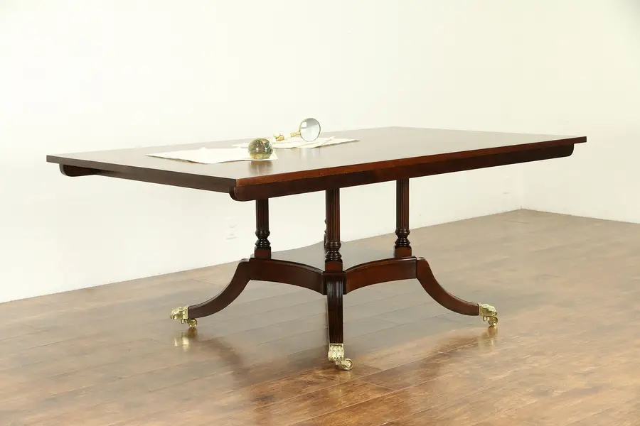 Photo of Cherry Traditional Vintage Conference or Dining Table, Signed Harden A