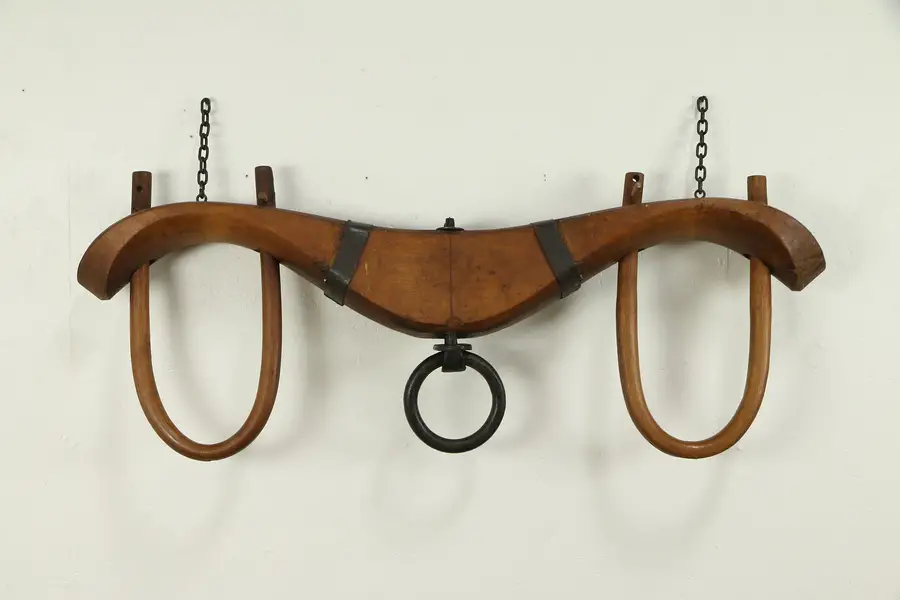 Photo of Primitive Ox Yoke, Hand Carved Wisconsin Country Antique