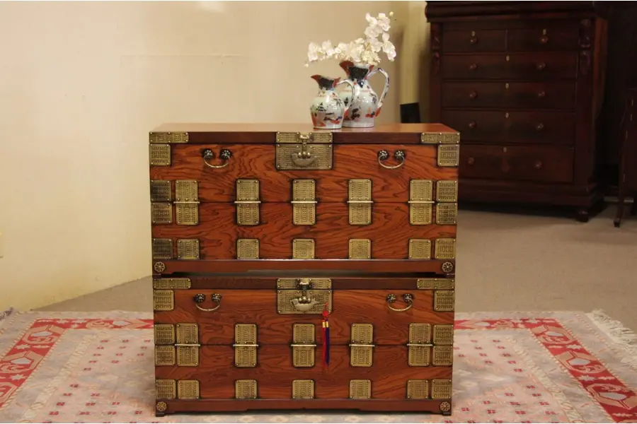 Photo of Pair Korean Wedding Chests, Coffee Table